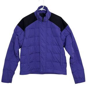 Vintage Marmot Goose Down Zip Up Jacket Coat Outerwear Zip Pockets Blue Men M